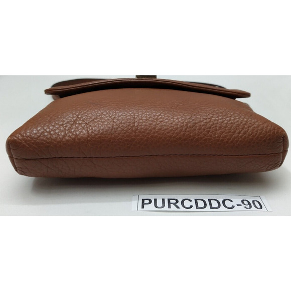 Calvin Klein Brown Pebbled Leather Chain Strap Flap Closure Small Crossbody Bag - Picture 7 of 16